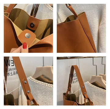 Qfdian Fashion Women's Bucket Bag 2025 New Style Large-capacity Single-shoulder Underarm Bag Retro High Quality Commuting Bucket Bag